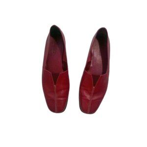 Dexter Red Leather Flats Womens Leather Flats Loafers Size 9B